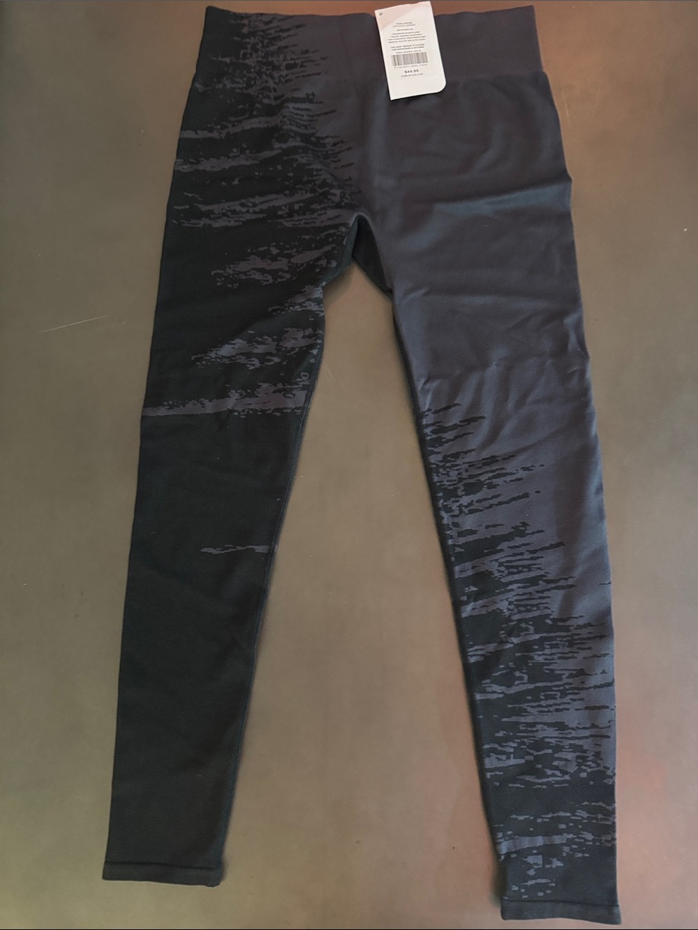Fabletics Black and Charcoal Patterned High-Rise Leggings